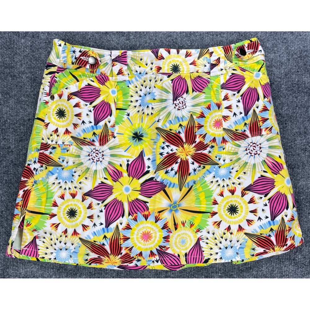 Bamboo‎ Traders Floral Skort Colorful Golf Casual Skirt Size 10